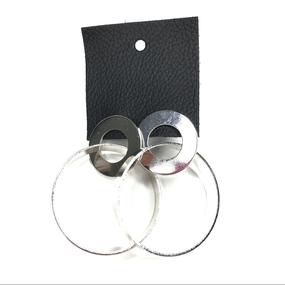 Free People | Chunky Silver Tiered Hoop Earrings